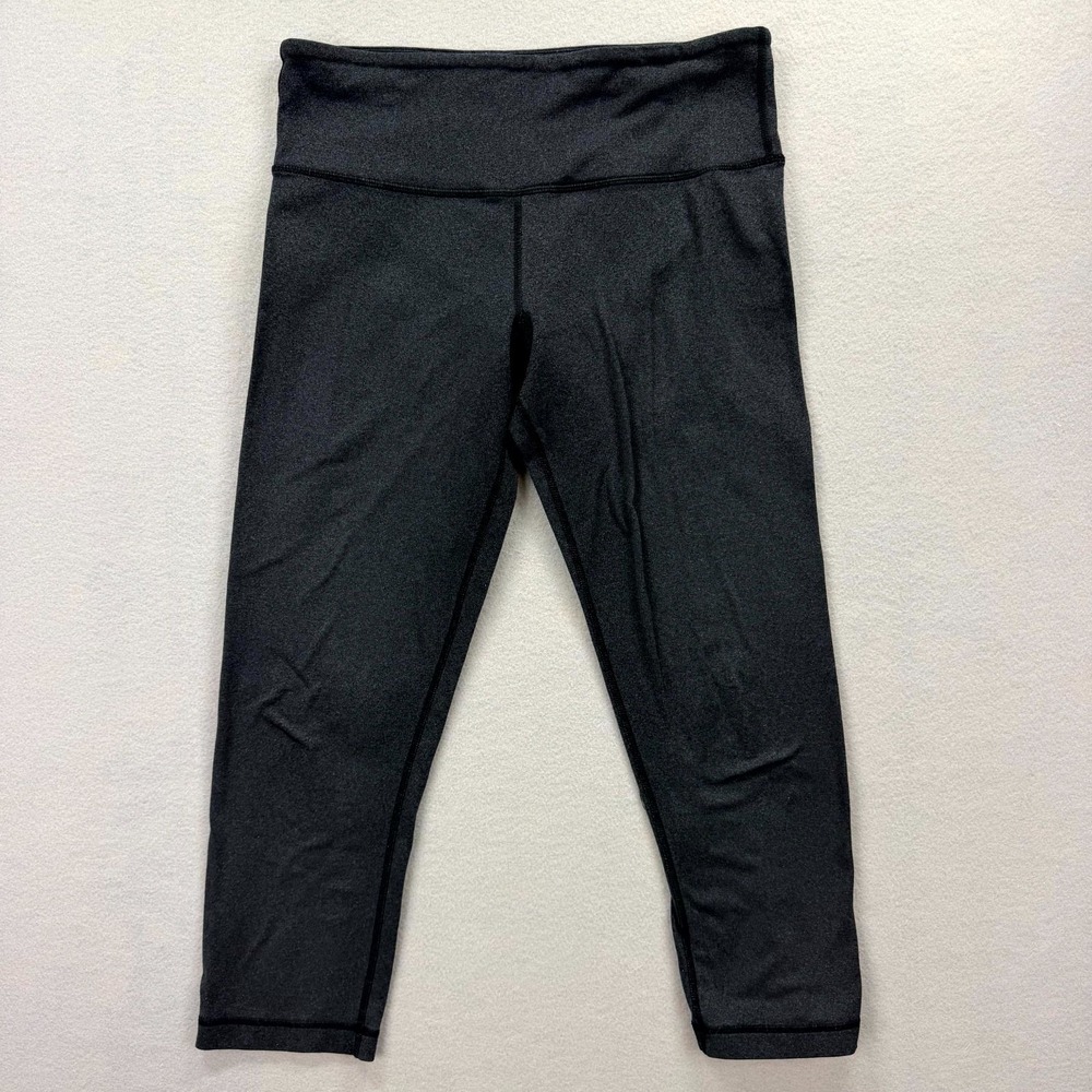 Lululemon Cropped Leggings Womens 6 Fits 28x23* Heather Gray Stretch Gym Workout
